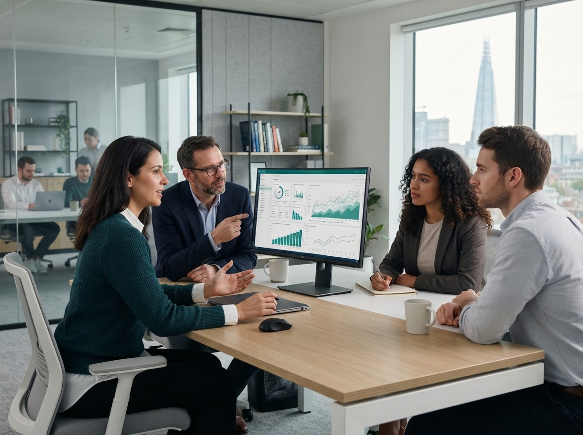 Sirexohault AI data analysts reviewing predictive model outputs
